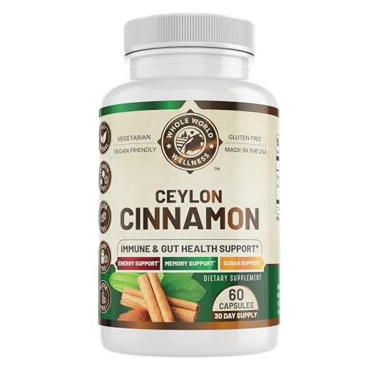 WHOLE WORLD WELLNESS Organic Ceylon Cinnamon for Men & Women | Antioxidant & Immune Support | Promotes Digestive & Gut Balance | All Natural, Vegan, Gluten-Free | 60 Capsules | Made in The USA.