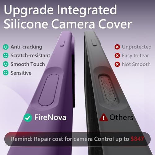 Image of FireNova Magnetic for iPhone 17 Pro Case, Compatible with MagSafe, [Integrated Silicone Camera Control Button] [Camera Protection] Anti-Scratch Microfiber Lining Phone Case, 6.3 inch, Light Purple
