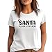 Personalized Handmade Santa Please Stop Here Shirt, Funny Christmas Gift, Handmade Xmas T-shirt, Cute Holiday Tee