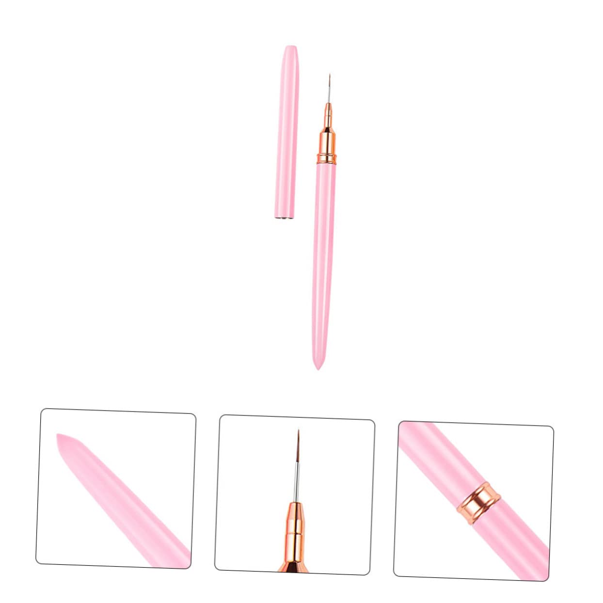 FRCOLOR 5pcs lápiz para arte de uñas herramientas de manicura cepillo para dibujar uñas lápices de dibujo para pintura de uñas Kolinsky acrílico pincel 3d gel rosa fibra lana cepillo pedicura