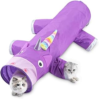 Bamda Collapsible Cat Tunnel, 5 Way Large Cat Tunnel for Indoor Cats, Kitten Tunnels Interactive Maze House Toy for Kitten Puppy Rabbit Guinea Pig for Hiding Hunting and Resting 120 * 30 cm