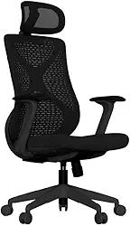Cadeira Ergonômica Aiven Mesh com Apoio Lombar Ajustável, Reclino e Mobilidade 360° – Ideal para Startups e Home Office (Preto)
