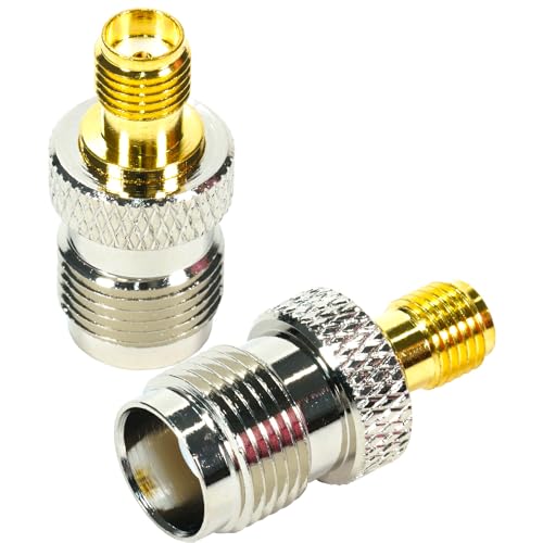 Fohevers 2 Pcs SMA Female to TNC Female Jack Adapter RF Coaxial Connector for 4G 2G 3G USB WiFi CB Radio, TNC/F-SMA/F