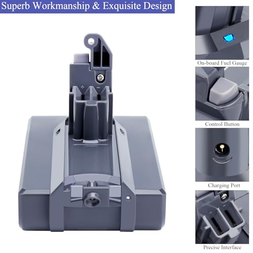 Lasica V6 Replacement Battery w/2 Filters, Compatible with Dyson V6 SV03 SV04 SV05 SV06 SV07 SV09 DC58 DC59 DC61 DC62 DC72 DC74 V6Animal, V6Absolute, V6Motorhead, V6Slim, V6 Vacuum Replacement Battery