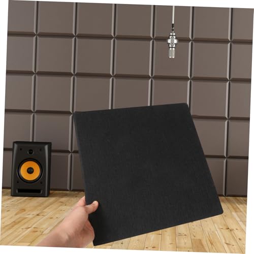 Abaodam 12 piezas paneles acústicos absorbentes de sonido, resistente al fuego, autoadhesivos, para estudio y oficina, paneles reductores de ruido durables de fibra de poliéster miniatura 4
