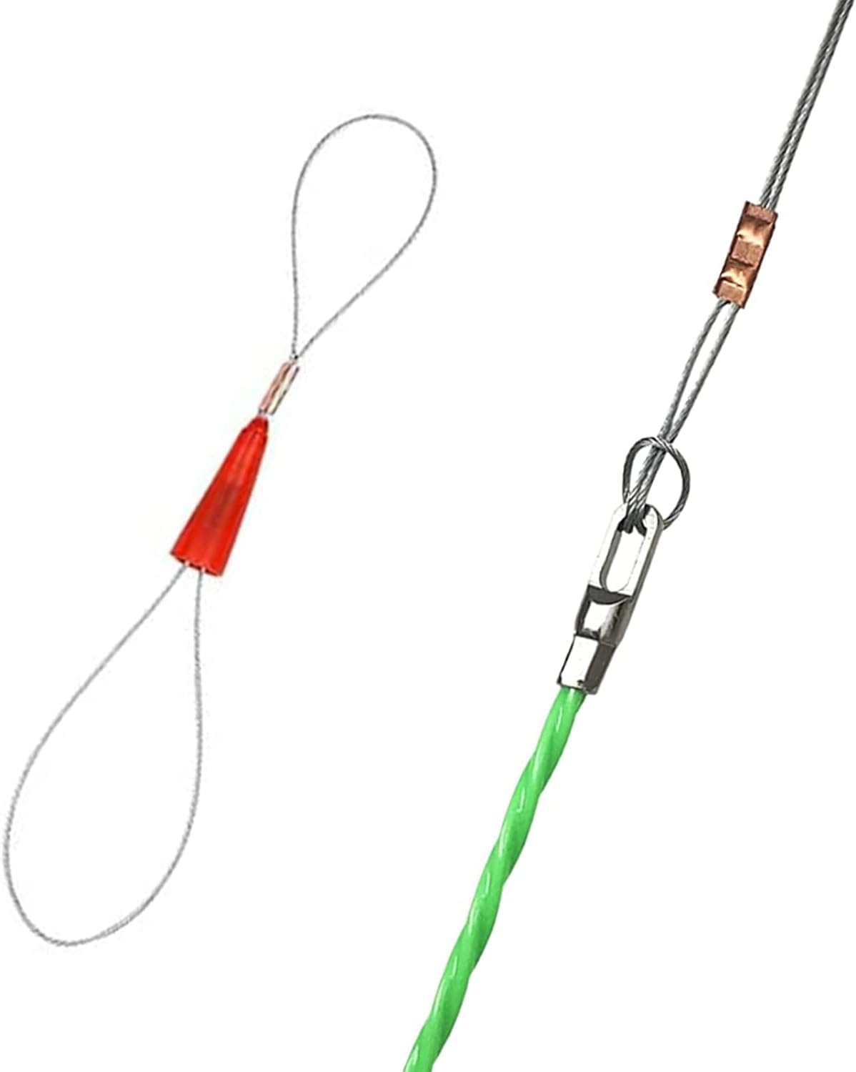 Guia Pasacables, Guía Pasacables Profesional Espiral con 2 Muelles y 5 Conectores para Ayuda de Extracción de Cables