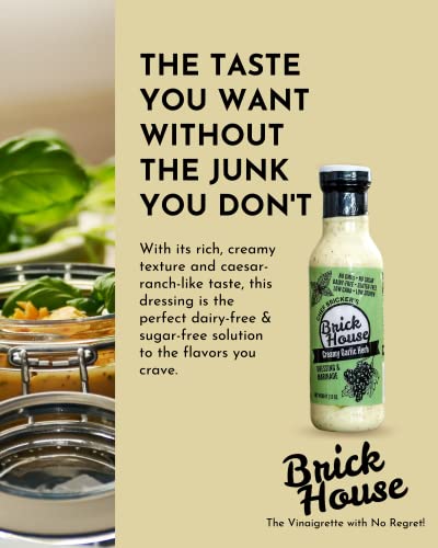 Creamy Garlic Herb Sugar Free Salad Dressing With Organic Stevia Leaves. A Light Ranch Dressing Alternative! Low Sodium, Paleo, Low Carb Keto Salad Dressing & Marinade By Brick House Vinaigrettes. #TOP1