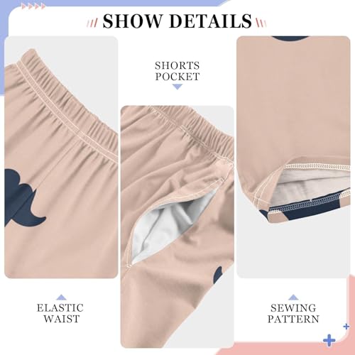 Moustache Boys Pants Boys Athletic Pants Long Pant for Boywith Pockets Wide-Leg Size 6-14Y4