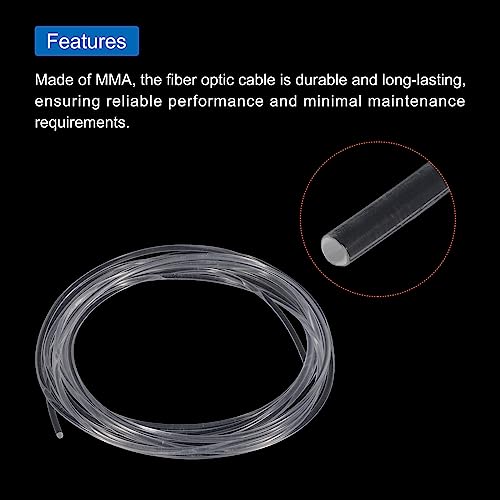 Image of MECCANIXITY PMMA Fiber Optic Light Side Glow Cable, 5mmx6m LED Transparent for Hotels, KTV, DIY Art, Home Decoration