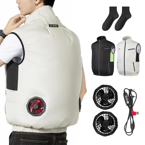 Japanese Fan Jacket, Noraui Fan Jacket, Men's & Women's Summer Outdoor Cooling Vest with Double Fan-Stay Cool