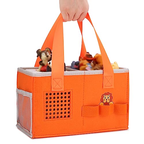 MEILADY-X Case for Toniebox Starter Set - Bag for Tonies Figurines | Portable Carrying Case for Educational Musical Box | Travel Storage Bag with Handle for Toniebox Accessories (Orange)