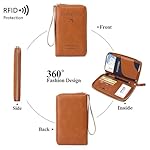Multi-Function RFID Travel Passport Wallet with Phone Pocket - Ultimate Passport Holder for Women & Men | Holds Phones, Passports, Cash, Cards & Boarding Passes (Brown) - Image 3