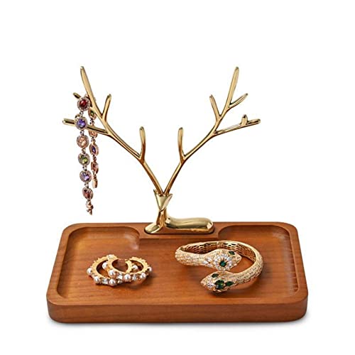 Razzum Jewelry Tray Deer Jewelry Stand Display Jewelry Tray Tree Earring Holder Necklace Ring Pendant Bracelet Display Storage Racks Keychain Tray Food Tray #TOP2