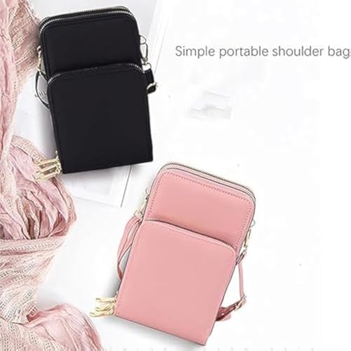 Cherishion Leather Small Crossbody Bag for Women, Mini Messenger Shoulder Handbag, Multi-Compartment Phone Wallet Bag3