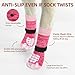 PUPTECK Anti-Slip Dog Socks with Double Sides Grips for Small Medium Large Dogs Hardwood Floors Prevents Licking, Dog Shoes for Hot Pavement Traction Control for Senior Dogs, Fuschia, L