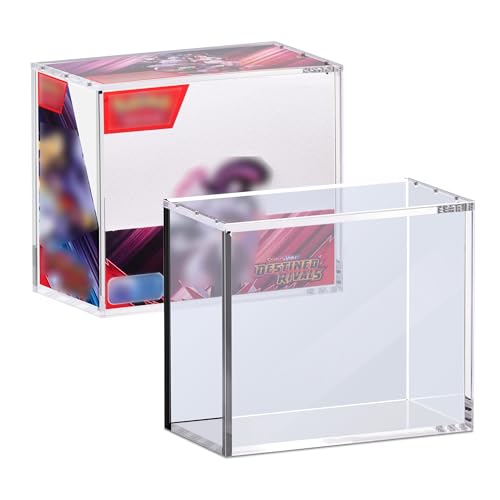 Kisbox PKMN Booster Box Acrylic Case, 5MM Acrylic Display Case, Clear Ultra Boxes for Display Compatible with PKMN Booster Boxes, Dustproof and Waterproof Display Box