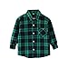 Baby and Toddler Boys Long Sleeve Button Up Plaid Jacket Westerm Shirt Spring Fall Coat for Kid (Green, 18-24 Months)