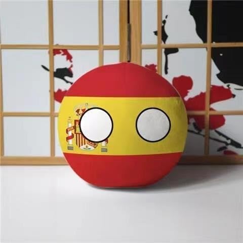 Polandball Countryballs Plush Doll Ukraine Spain Hungary Portugal Romania Greece Austria Mexico Poland Ball (Spain B,3.8 inch)