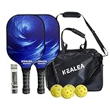 KEALEA Pickleball Paddles Set of 2 Fiberglass Surface Pickleball Set with 4...