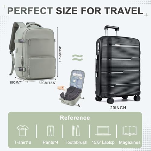 Image of Vacuum Backpack Travel Backpack with Compression, Men Women Vacuum Backpack with Air Pump, Carry on Backpack Flight Approved Personal Item Size - Army Green