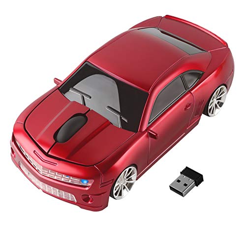 Firstmemory Car Mouse Wireless, 2.4G Wireless Sport Car Shaped Mouse Cool Optical Mouse Novelty Cordless Mice, 1600 Dpi For Pc Desktop Mac Laptop (Red) #TOP2