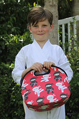 Funkins Insulated Lunch Bag For Kids | Spacious, Durable, Machine Washable | Premium Quality | Interior Pocket & Name Tag | Easy To Pack, Folds Flat For Storage | Large Size Lunch Bag (Ninjas) #TOP7