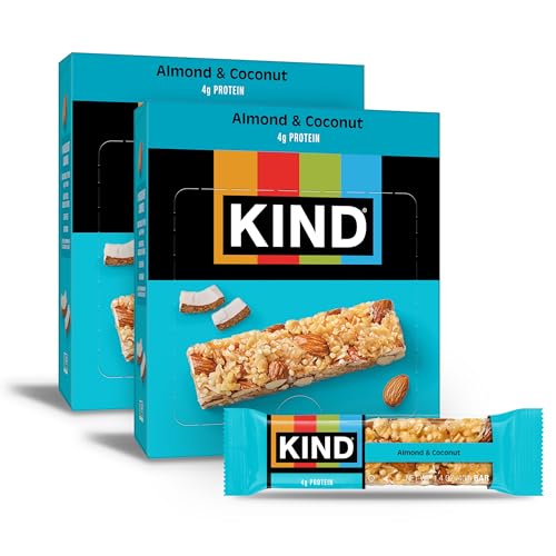 KIND Nut Bars, Almond & Coconut, Healthy Snack Bars, Gluten Free, Low Sodium, 3g Protein, 24 Count