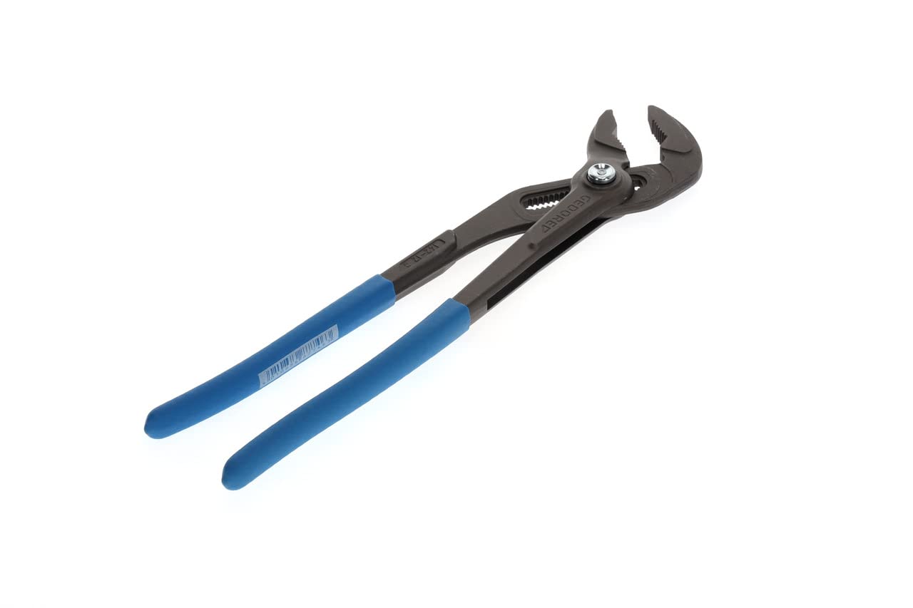 GEDORE Pinza Regolabile a Pappagallo, Pinza Chiave Regolabile, Apertura Fino a 44 mm, Autobloccante con Pulsante, Fermo di Sicurezza, Piatta, Cromata, 142 12 TL