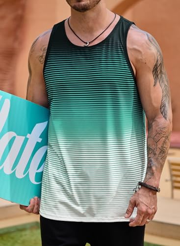 Image of VOGSTART Mens Hawaiian Beach Tank Tops Summer Vacation Muscle Top Graphic Sleeveless Shirts (S-3XL)