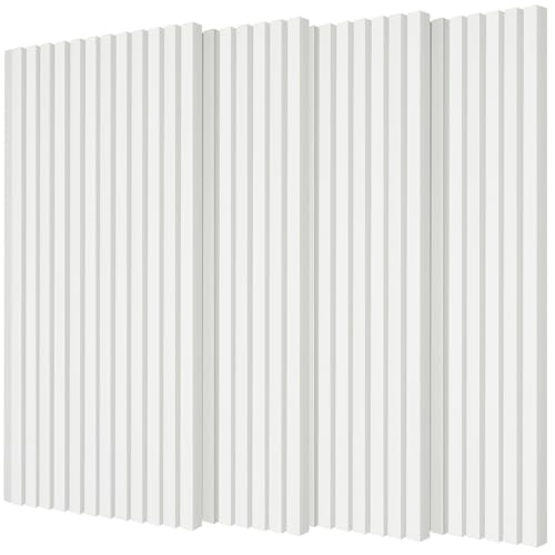 Tao.space 4-Pack Bilayer Acoustic Wall Panels - 47.2"x23.6"x0.71" Self-Adhesive Soundproof Padding, Noise Reducing Polyester Fiber Panels for Home Office Studio (White)