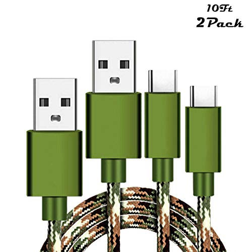 C Type USB Charger Cable [2pack 10ft] Long Braided USB-C Fast Charging Cord