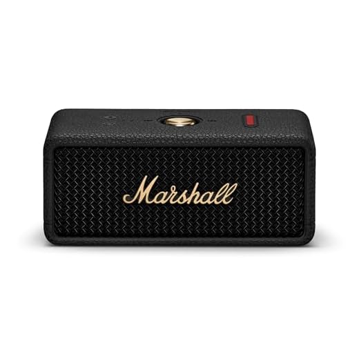Marshall Emberton III Portable Bluetooth Speaker - Rugged Waterproof IP67 Design | Loud Stereo Sound, Deep Bass with 32+ Hr Playtime | Compact and Wireless for Travel and Outdoors - Black & Brass