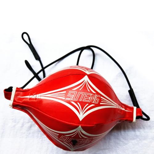 Balle de boxe pour trajectoire stable et précise en PU rouge à double fixation - 4
