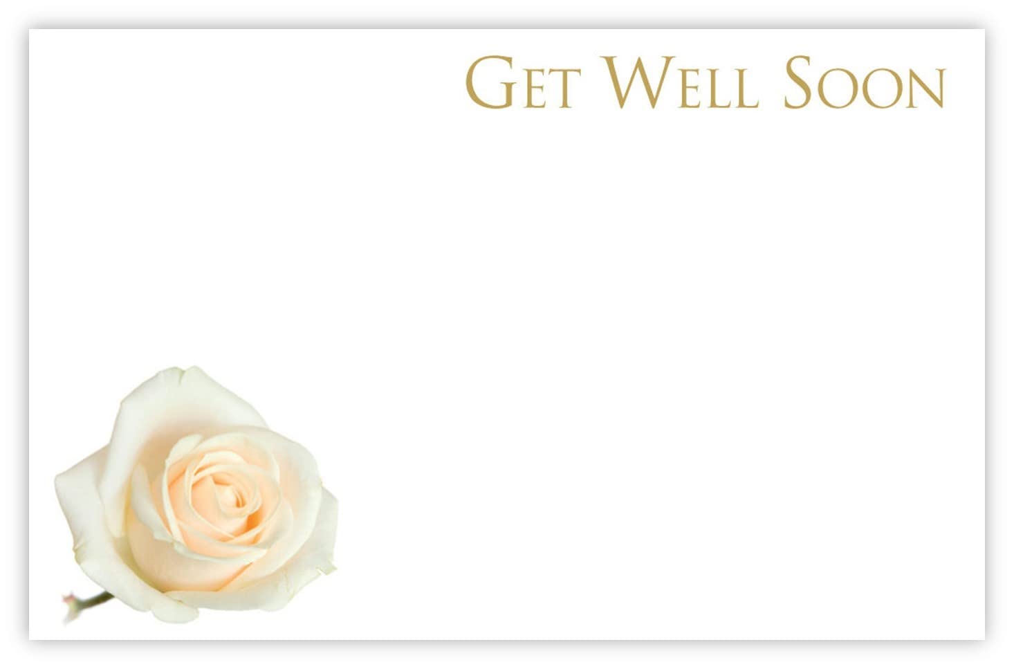 celloexpress Get Well Soon (White Rose) Flower Message Cards - 60mm x 90mm - Everyday Occasions Florist Card Gift Notes (Pack of 50) — image 1