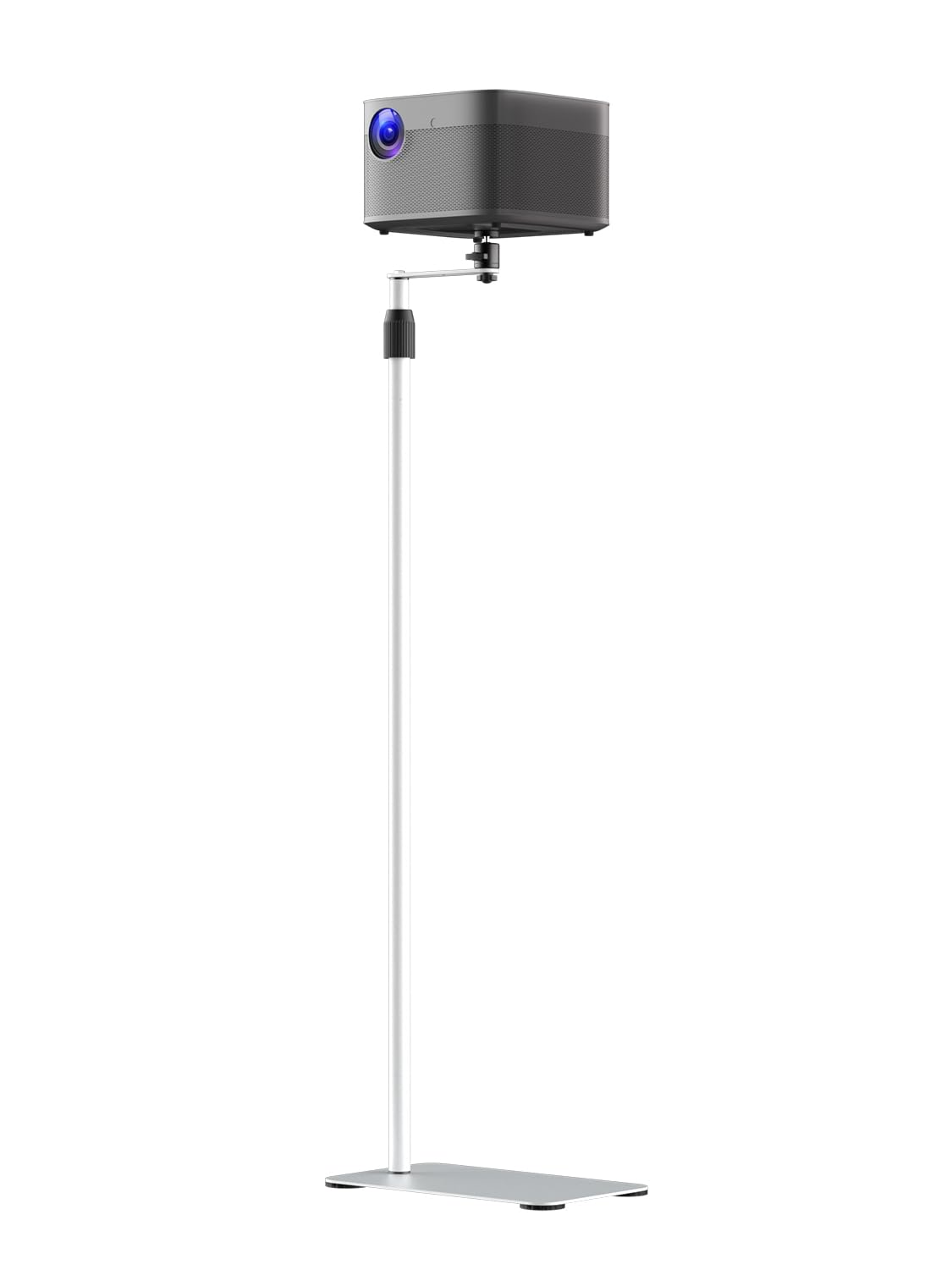 suptek Stojak do projektora obracany o 360°, sofa pod ścianę, ukryty projektor, stojak podłogowy, regulacja wysokości, uchwyt podłogowy mini projektora, kompatybilny z HomeOffice Video DVR, biały