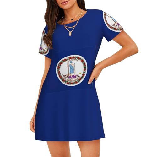 Chemise de nuit légère à manches courtes Virginie pour l'été