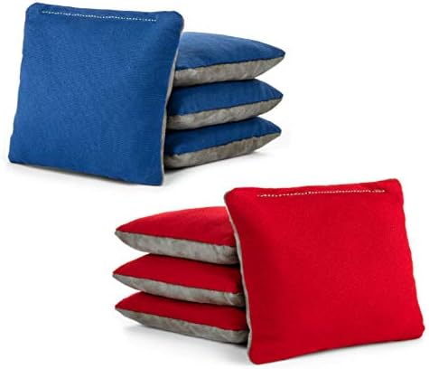 Tailgating Pros Red Royal Blue Pro-Style Cornhole Bags Two-Sided Slick & Stick Resin-Filled Suede and Duck Canvas Set of 8