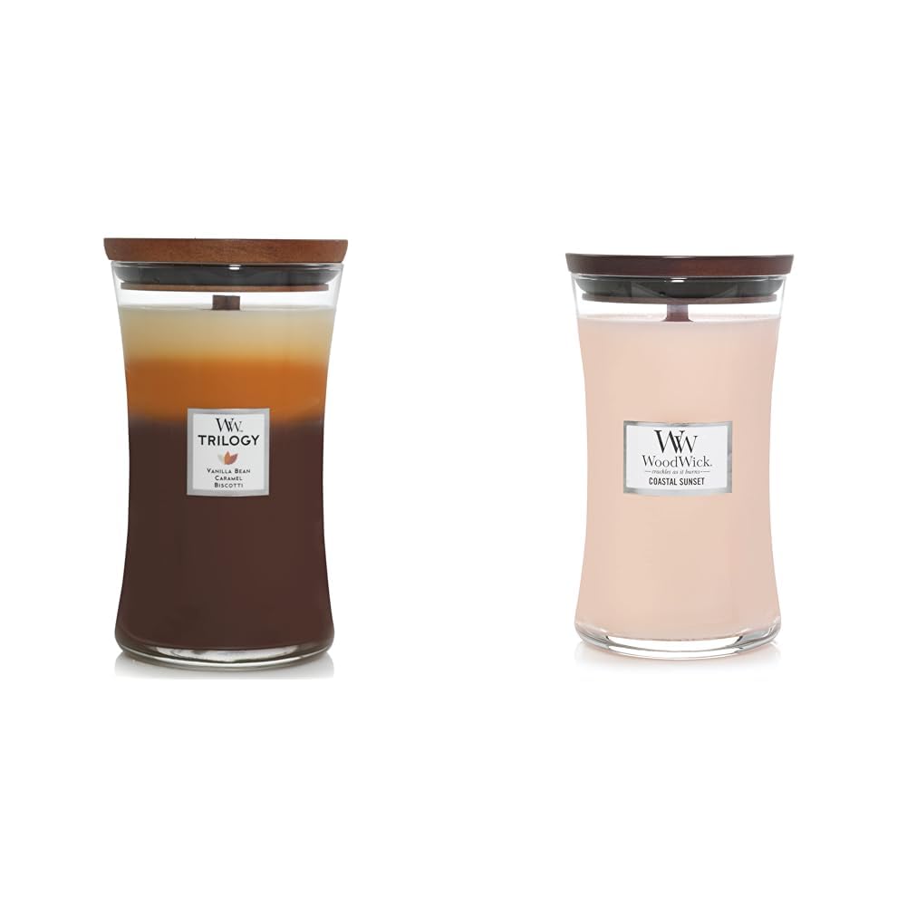 Large Hourglass Candle Bundle - Cafe Sweets and Coastal Sunset Scents, Soy Wax, Pluswick Wicks, Made in USA