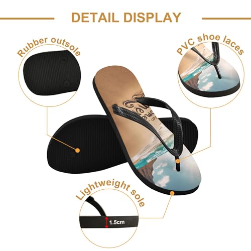Burbuja Welcome Summer Flip Flops for Women Men, Soft Thong Sandals Rubber Slippers for Pool Beach Essentials3