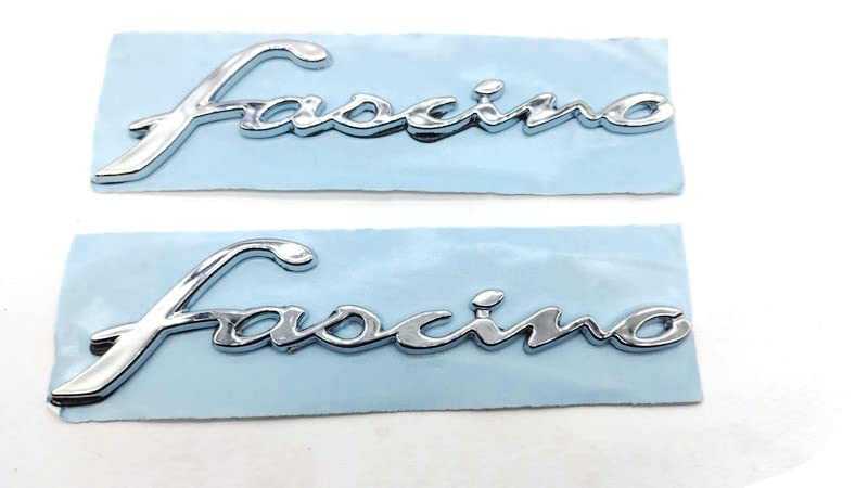 CYRER Fascino scooty Emblem Emblem Monogram/logo/Badge/Decals/3D/sticker ABS Plastic Colour (Silver,Chorme) Pack of 2