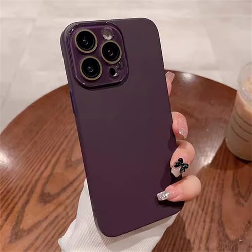 Coque iPhone 14 Pro Max anti-rayures objectif : protection complète mate violet foncé