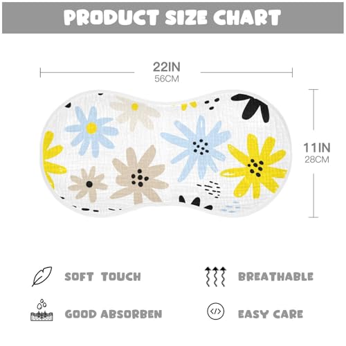 Floral Petal Dot White Burp Cloths for Babies Burp Rag Cotton Spit Up Rag for Babies Newborn4