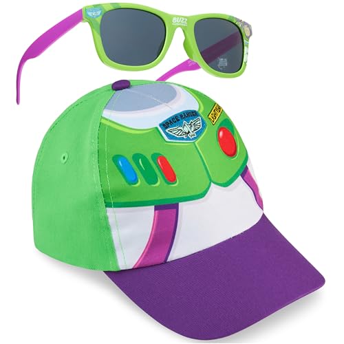 Disney Toy Story Buzz l'Eclair Casquette Baseball et Lunette de Soleil Enfant Garcon Protection UV, Voyage Accessoires, Ete Cadeau Garcon (Multi Buzz)