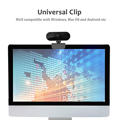Webcam con Microfono, Webcam 1080P HD per Desktop/Laptop/Computer/PC - Web Camera USB per Video Chiamate Registrazione Conferenze, Streaming dal Vivo, Webinar-Compatibile con Windows Android iOS Linux