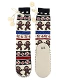 Lazy One Knitted Slipper Socks for Women, Cute Women's Clothing, Holiday (Sweet Cheeks Gingerbread, S/M)