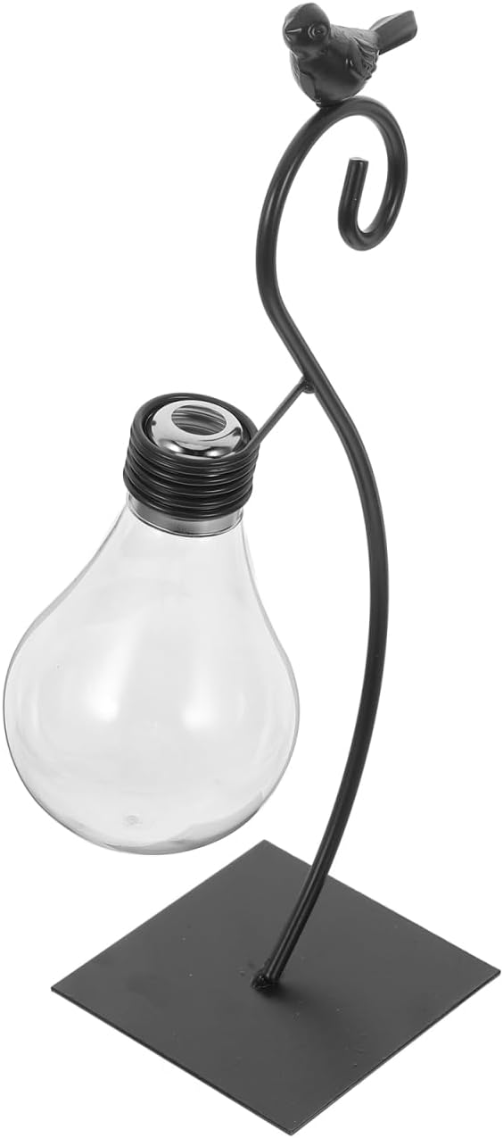 Healifty Small Light Bulb Planter Pot 9.84X4.72X3.14 Inch Creative Hydroponic Plant Holder Decorative Miniature Garden Ornament for Home Office Tabletop