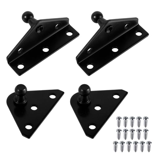 4pcs 10mm Ball Stud Mounting Brackets, Black Gas Struts Mounting Brackets for Gas Struts Lift Supports Shocks Spring Prop