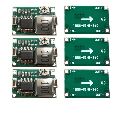 6 Piezas Módulo Mini 360, Convertidor Buck 4.75-23V a 1-17V