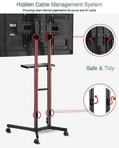 Soporte universal móvil para TV de piso con ruedas negro miniatura 6