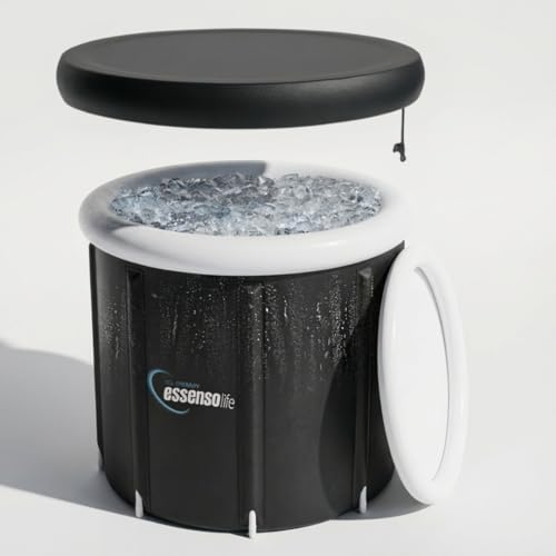 Essensolife Portable Ice Bath Tub for Recovery 5 Layered for Recovery Durable Nylon Fabric New & Improved With White Ring